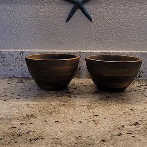 2 NWT dip brand 6.5 x 4 Acadia Wood Bowls